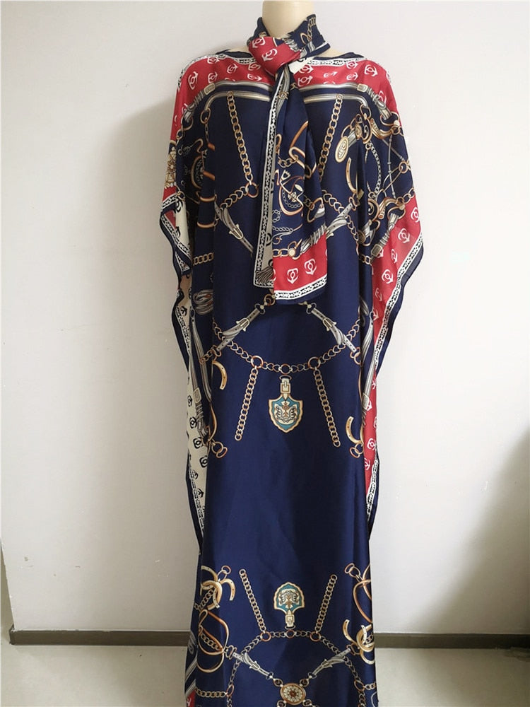 Dress Length:130cm Bust:130cm New Fashion dresses Bazin Print Dashiki Women Long Blouse Yomadou Color Pattern oversize
