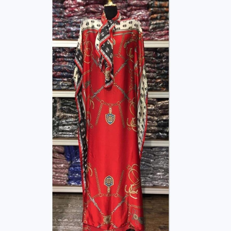 Dress Length:130cm Bust:130cm New Fashion dresses Bazin Print Dashiki Women Long Blouse Yomadou Color Pattern oversize