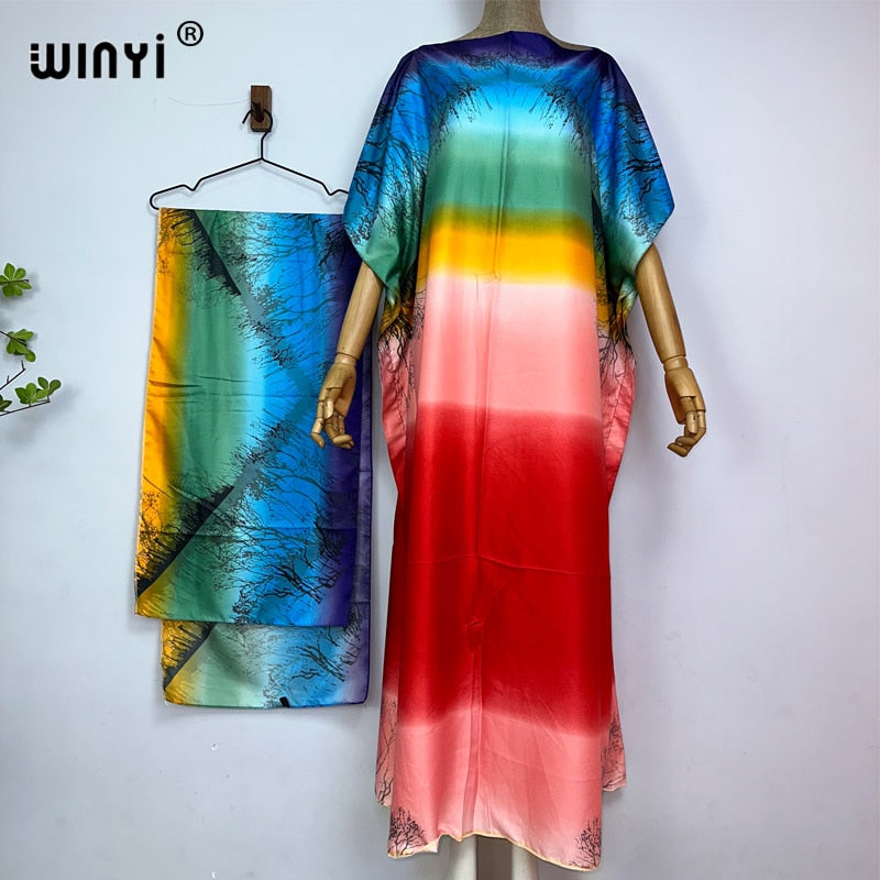 Dress Length:130cm Bust:130cm New Fashion dresses Bazin Print Dashiki Women Long Blouse Yomadou Color Pattern oversize