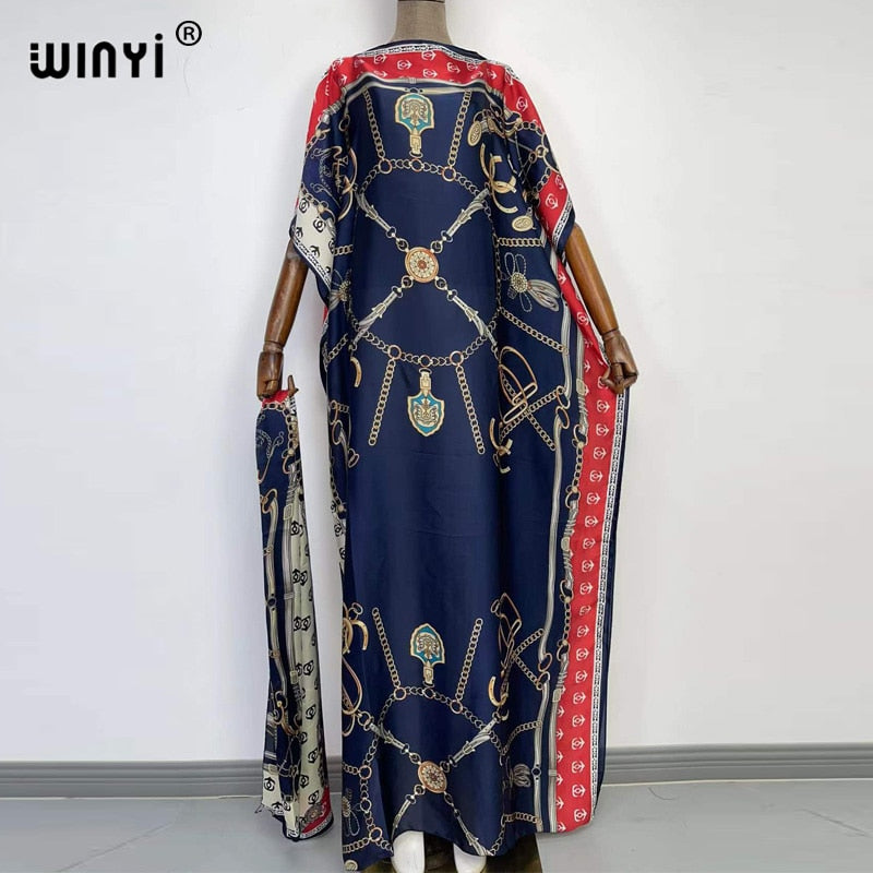 Dress Length:130cm Bust:130cm New Fashion dresses Bazin Print Dashiki Women Long Blouse Yomadou Color Pattern oversize