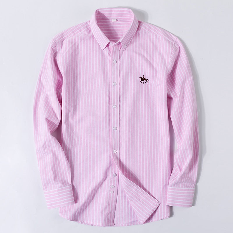 Men's Shirts 100% Pure Cotton Oxford business Casual Shirt soft slim fit formal plain shirt Long Sleeve Jacket